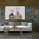 Rodzina wesołych alpak - nowoczesny obraz drukowany na płótnie 120x80 cm