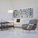 Abstrakcja Koła 147x60 cm - nowoczesny obraz na płótnie do wnętrz