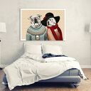 Obraz na płótnie 120x80 cm Buldogi Love - gotowy do zawieszenia