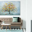 Nowoczesny obraz do salonu drukowany na płótnie 120x80 cm - drzewo i liście