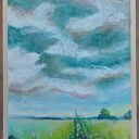 Łąka - autorski rysunek pastelami olejnymi A4