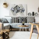 Złote Góry Skandynawskie - geometryczny obraz na płótnie 120x80 cm