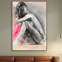 Neon Pink 100x70 - kobiecy obraz akrylowy na papierze