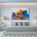 Obraz na płótnie 120x80 cm - kolorowe drzewa w abstrakcyjnej odsłonie