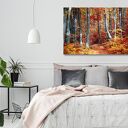 Czerwony jesienny las - obraz na płótnie 120x80 cm