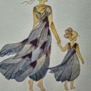 Mama i córka - artystyczny print z motywem suszonych kwiatów 30x40 cm