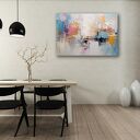 Obraz abstrakcyjny na płótnie 120 x 80 cm - niebieski, różowy i pastelowy