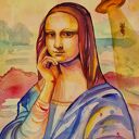 Gdzie się podział Leonardo? Oryginalna akwarela A4 w stylu pop-art i surrealizmu