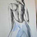 Blue Dress - obraz kobiecy 100x70 cm