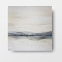 Przestrzeń Ciszy - obraz akrylowy 60x60 cm na płótnie, biel, szarość i złote akcenty