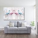 obraz XXL FLAMING 5 - 120x70cm na płótnie flamingi