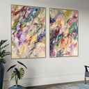 Zestaw abstrakcji 100x70 cm By Ferens - kolorowa kompozycja do salonu