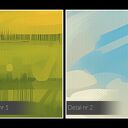 Obraz do salonu - KRAJOBRAZ WIEJSKI POLA I CHMURY PEJZAŻ - 70x50 cm (104901)