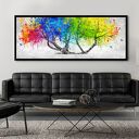 Obraz na płótnie - Abstrakcyjne drzewo KOLOROWE PLAMY 147x60cm 02586