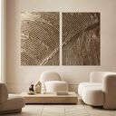 Golden pat - duży zestaw 2 obrazów na płótnie z rzeźbieniem 70x100 cm