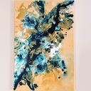 Taniec Liści - obraz abstrakcyjny 40x60 cm akryl na płótnie do salonu