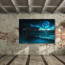 Obraz na płótnie do sypialni - magiczna noc w turkusie 120x80 cm
