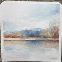 Oryginalna akwarela pejzaż 15x15 cm - Paulina Lebida (bez ramy) 