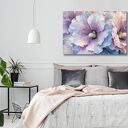 Obraz na płótnie fioletowe i niebieskie kwiaty 120x80 cm
