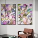 Zestaw obrazów 100x70 cm kolorowa abstrakcja - ręcznie malowany akryl