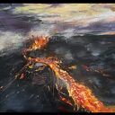 WULKAN I (VOLCANO I 60X80) - obraz ręcznie malowany na płótnie, fine