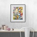 Flora fantazji - oryginalna akwarela z motywem kwiatów 24x32 cm