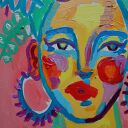 Portret kobiecy - obraz olejny sygnowany 21 x 29 cm
