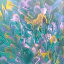 Tajemnica głębin - ręcznie malowany obraz akrylowy 30x30 w technice acrylic pouring