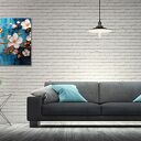 Duży obraz Kwiaty Wiśni Sakura 120x80 na płótnie - nowoczesny salon