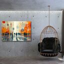 Obraz na płótnie Ludzie na ulicy - styl loft do sypialni 120x80