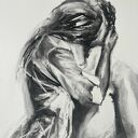 You, Me - oryginalny rysunek węglem 100x70 cm