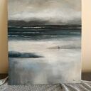 Na plaży - ręcznie malowany obraz akrylowy 60 x 50 cm