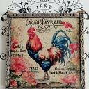 Dekoracyjny obrazek decoupage z kogutem