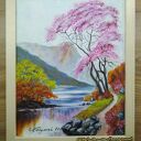 Ręcznie malowany obraz akrylowy z ramą i motywacyjnym mottem - „Taniec z barw” (30x24 cm)