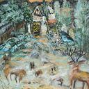 Zimowe figle - obraz akrylowy na płótnie 50x50x1 cm, gotowy do zawieszenia