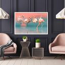 Obraz Flamingi na płótnie 120x80 cm 02603