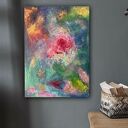 Abstrakcja akrylowa „W krainie emocji” 50x70 - struktura i złote akcenty