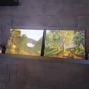 Zielono mi - zestaw 2 ręcznie malowanych obrazów akrylowych 30x24 cm