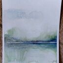 Pejzaż - sygnowana akwarela 32 x 24 cm