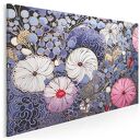Obraz do salonu - ABSTRAKCYJNE KWIATY ORNAMENTALNY WZÓR FLORALNY - 70x50 cm