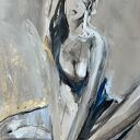 Lady - kobieca grafika do sypialni i salonu, format 64x64 cm