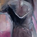 Pastelowy obraz z kobietą 120x60 - duża dekoracja do salonu