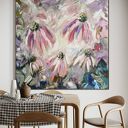 Obraz abstrakcyjne kwiaty 100x100 cm do salonu
