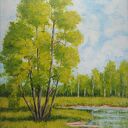 OBRAZ RĘCZNIE MALOWANY AKRYLOWY "NA PIERWSZYM PLANIE" - 30x24cm