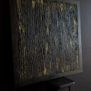 Duży obraz strukturalny 95x95 cm czarno-złoty do nowoczesnego wnętrza