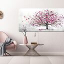 Abstrakcyjne drzewo w róży - obraz drukowany na płótnie 147x60 cm