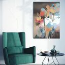 Rozkwitające refleksje - ręcznie malowany obraz olejny 97x70 cm z kwiatami