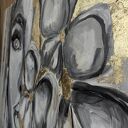 Ręcznie malowany obraz XXL Kobieta abstrakcja 100x170 cm