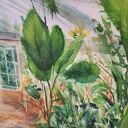 Botaniczna szklarnia - oryginalna akwarela 43x61 cm