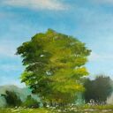 Słoneczny dzień - ręcznie malowany obraz akrylowy 60x50 cm